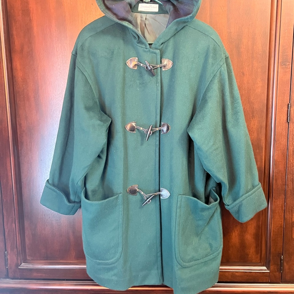 Jonathan Michael Dark Green wool nylon blend coat size XL